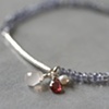 Hammered Bar Bracelet with Iolite