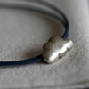 Silver Cloud on Bue Leather Cord
