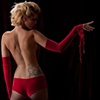 Stretch Velvet Red Armlettes and Boy short set 