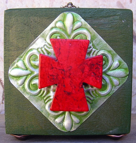 BELIEVE that Faith is Fun with this adorned red maltese cross