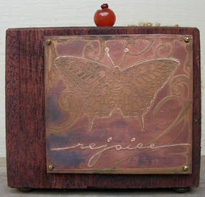 Rejoice with this Inspirational 3D Mixed Media Mahogany Wooden Block