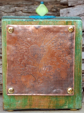 COMMUNICATE LOVE with this turquoise and copper wooden SpiritBlock
