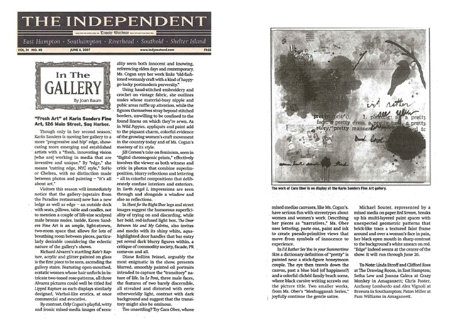 The Independent Newspaper: 'In the Gallery' by Joan Baum