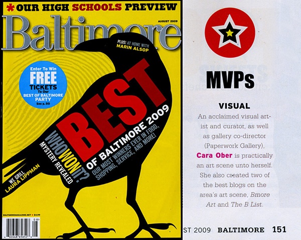 Baltimore Magazine "Best Of" 2009 - Visual Arts