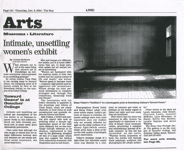 Baltimore Sun Review of Inward Gazes 2005