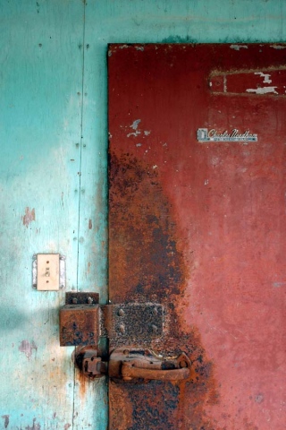 Meat locker door, Smithville TX