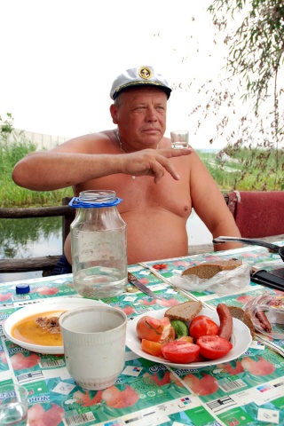 The Captain offers a toast