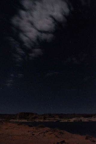 Lone Rock at night, AZ/UT border