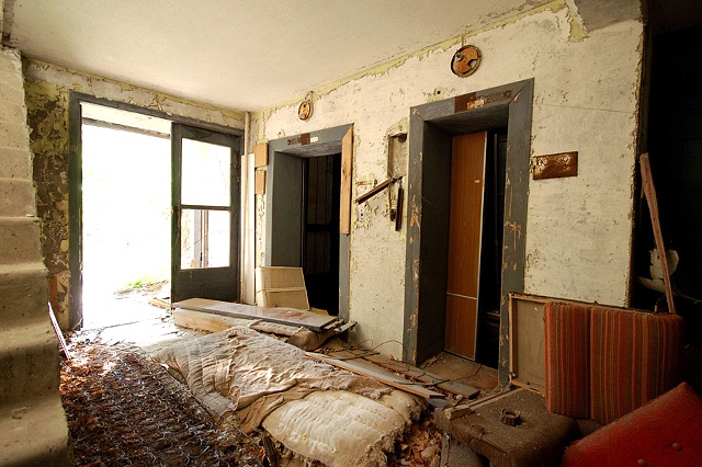 Apartment building lobby