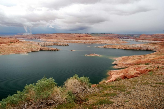 Navajo power plant and Glen Canyon Dam, AZ