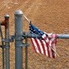Flag In Fence