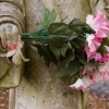 Monument Hands With Plastic Flowers