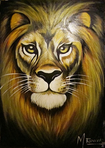 Le�o - Acr�lico sobre tela,100x70cm