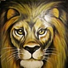 Le&atilde;o - Acr&iacute;lico sobre tela,100x70cm