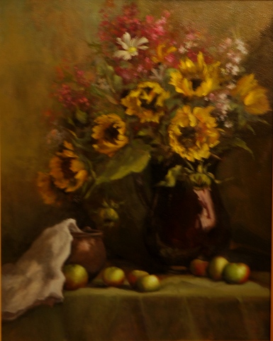 Sunflowers and Lady Apples