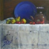 Teapot and Blue Plate