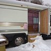 Working in the snow to re-build and insulate
14 degrees