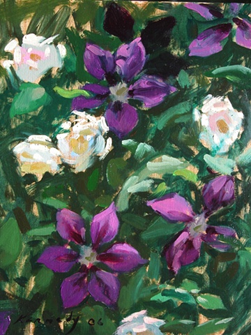 Roses and Clematis