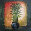 Bamboo in a Blue Pot