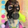 Girl Wearing a Gas Mask