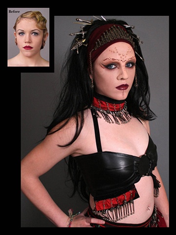 Prosthetic makeup on Ashley
