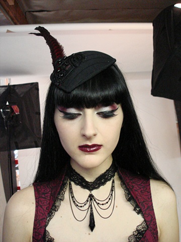 Lip Service Clothing catalog shoot.. image detail of the makeup