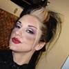 Makeup detail shot of Metal Sanaz modeling for Lip Service clothing