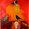 SOLD Goldfinches & Sunflower