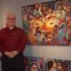 James Kuhn with artwork