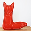 embroidered fox pillow