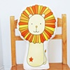 printed lion pillow