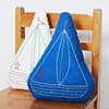 embroidered sailboat pillow