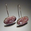 White Enamel Oval Wallpaper Earrings