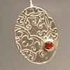 Patterned Oval Dangle with Garnet