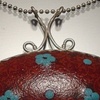 Ruby Enamel Oval Wallpaper Necklace (large)