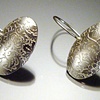 Etched Oval Earring