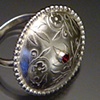Circle Ring with Garnet