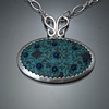 Turquoise Enamel Oval Wallpaper Necklace (small)