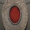 Red Oval Pattern Necklace Oxidized