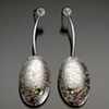 Etched Oval Earring with Peridot