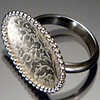 Etched Oval Ring