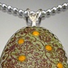 Lime Green Enamel Oval Wallpaper Necklace (large)