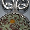 Lime Enamel Oval Wallpaper Necklace (small)