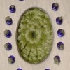 Blue Oval Wallpaper Necklace with Flower (2nd view)
