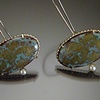 Blue Oval Enamel Wallpaper Earring