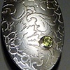 Etched Oval Necklace with Peridot