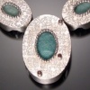 Patterned Triplet Oval Necklace