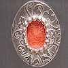 Red Oval Pattern Stud Earrings
