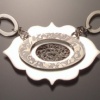 Orange Oval Necklace with Decorative Chain (2nd view)