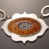 Orange Oval Necklace with Decorative Chain